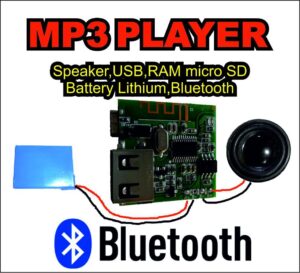 ماژول MP3 PLAYER بلوتوث دار فلش و رم به علاوه باتری و بلندگو