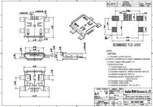 کانکتور مادگی micro USB روبردی SMD