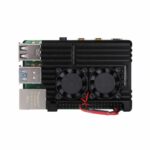 کیس (قاب) یکپارچه هیتسینک رزبری پای 4 - تمام فلزی - دارای دو فن (رنگ مشکی)