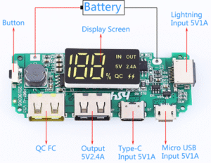 ماژول پاور بانک دو خروجی دارای نمایشگر مدل H961-U