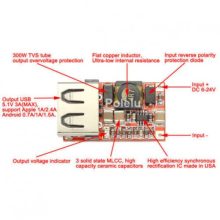 ماژول رگولاتور DC به DC کاهنده دارای خروجی 3A 5V USB