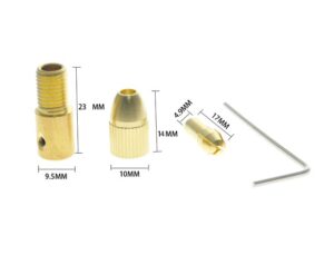 سه نظام پنج سر با قطر شافت 2.3mm و سایز مته 0.6 تا 3mm