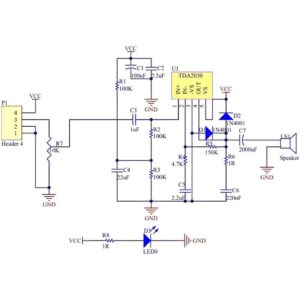 ماژول آمپلی فایر صوتی 18W با تراشه TDA2030A