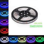 LED نواری RGB درشت 5050 60Pcs ضد آب رول 5متری