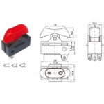 کلید راکر سه حالته سه پین سشواری بدون چراغ