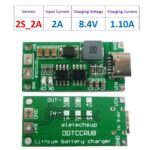 ماژول مبدل ۵ولت TYPE C به شارژر باتری لیتیوم ۲ سل افزاینده ۲ آمپر