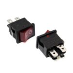 کلید راکر متوسط دو حالته چهار پین چراغدار قرمز