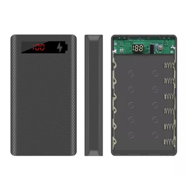 کیس پاوربانک 6 باتری با ورودی Micro – Type-C و دو خروجی USB