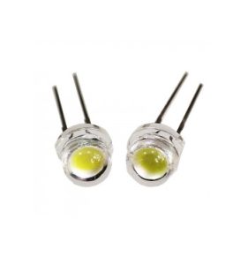 LED کلاهی چیپ بزرگ سفید 5mm بسته ۱۰ عددی
