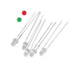 LED لیزری 3mm رنگ قرمز و سبز دو پایه بسته 10 عددی