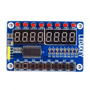 ماژول سون سگمنت 8 رقمی دارای درایور TM1638 و 8 کلید کنترلی