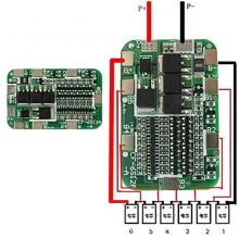 ماژول محافظ شارژ و دشارژ ۶ سل ۱۲ آمپری باتری لیتیوم یون ۶S12A