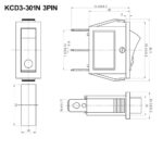 کلید راکر باریک یکطرف چراغدار KCD3-301N