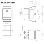 کلید راکر شستی بزرگ دو حالته KCD4-201S 4PIN