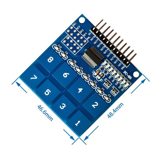 صفحه کلید خازنی key pad touch TTP226 2×4 key