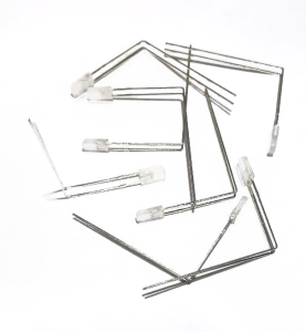 ال ای دی دو پایه مربعی 4mm پایه L بلند سبز و نارنجی