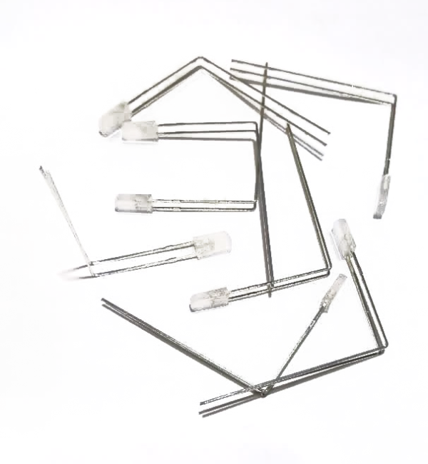 ال ای دی دو پایه مربعی 4mm پایه L بلند سبز و نارنجی