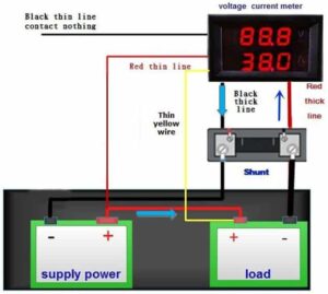 ماژول آمپرمتر و ولتمتر RED-BLUE 0-100V 0-50A DC