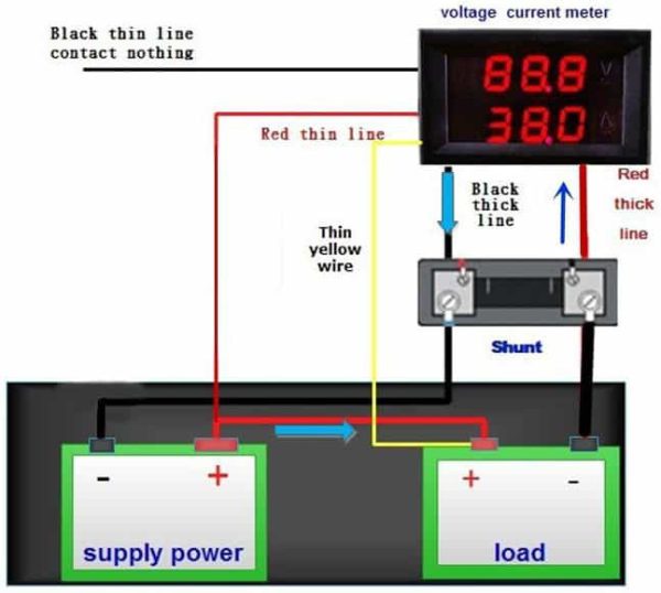 ماژول آمپرمتر و ولتمتر RED-BLUE 0-100V 0-50A DC