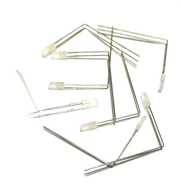 ال ای دی دو پایه مربعی 4mm پایه L بلند سبز و نارنجی