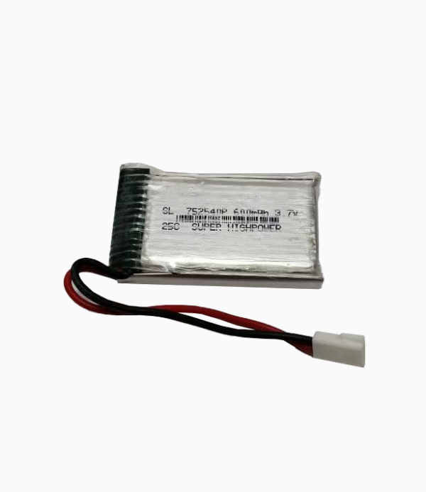 باتری لیتیوم پلیمر 752540 پروازی ۳٫۷v ظرفیت 60۰mAh تک سل ۲۵c