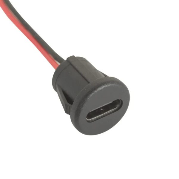 کانکتور مادگی Type-c سیم دار فشاری( گرد)