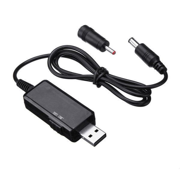 کابل USB افزاینده ولتاژ DC با خروجی 9 ولت و 12 ولت به همراه نمایشگر