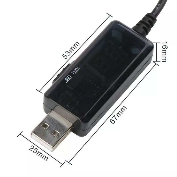 کابل USB افزاینده ولتاژ DC با خروجی 9 ولت و 12 ولت به همراه نمایشگر