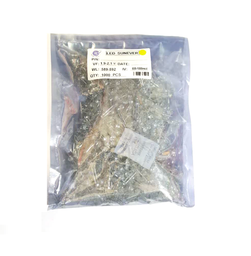 LED کلاهی زرد بسته 1000 عددی برند SUNEVER LED کلاهی زرد بسته 1000 عددی برند SUNEVER