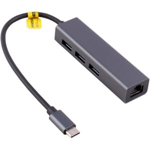 کابل تبدیل شبکه Type-C به LAN به همراه هاب ۳ پورت USB آی‌فورتک (Ifortech)