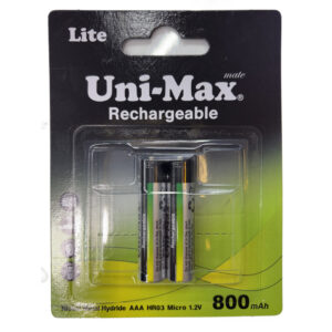 باتری UNIMAX نیم قلمی قابل شارژ800 میلی آمپر