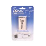 باتری کتابی تایپ سی 500mAh DRCELL | باتری شارژی 9V با شارژ Type-C