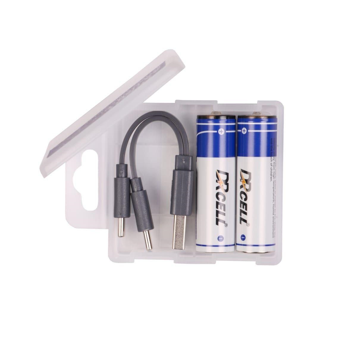 باتری قلمی تایپ سی 2200mAh DRCELL | باتری شارژی AA با شارژر Type-C
