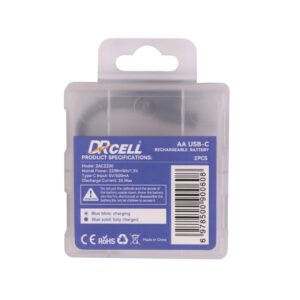 باتری قلمی تایپ سی 2200mAh DRCELL | باتری شارژی AA با شارژر Type-C