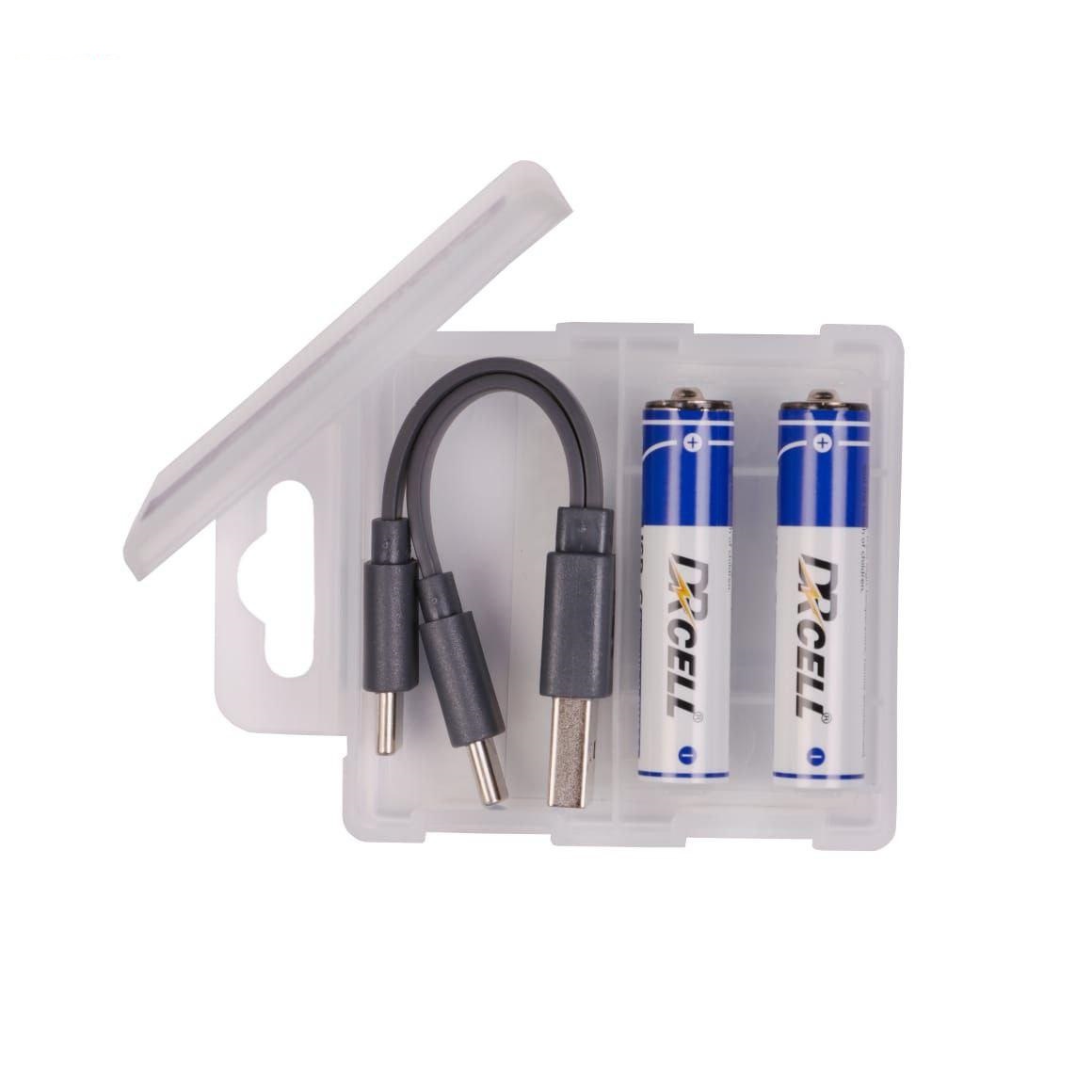 باتری نیم‌ قلمی تایپ سی 800mAh DRCELL | باتری شارژی AAA با شارژ Type-C