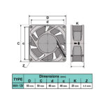 فن 12 ولت سایز 5x5x2.5 سانتی متر