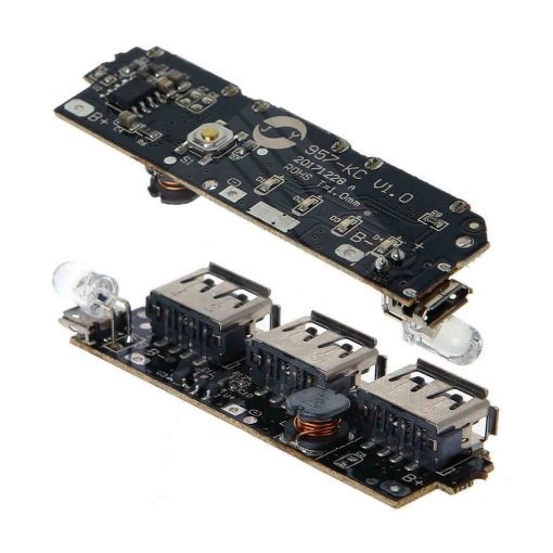 ماژول پاوربانک دارای سه خروجی USB 3A 2.1A 5v