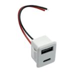 پورت پنلی دو پورت USB-A و TYPE-C سیم دار