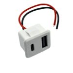 پورت پنلی دو پورت USB-A و TYPE-C سیم دار