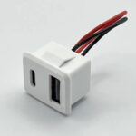 پورت پنلی دو پورت USB-A و TYPE-C سیم دار