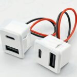 پورت پنلی دو پورت USB-A و TYPE-C سیم دار