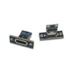 سوکت مادگی USB Type-C رو پنلی فلزی 2 پین مشکی