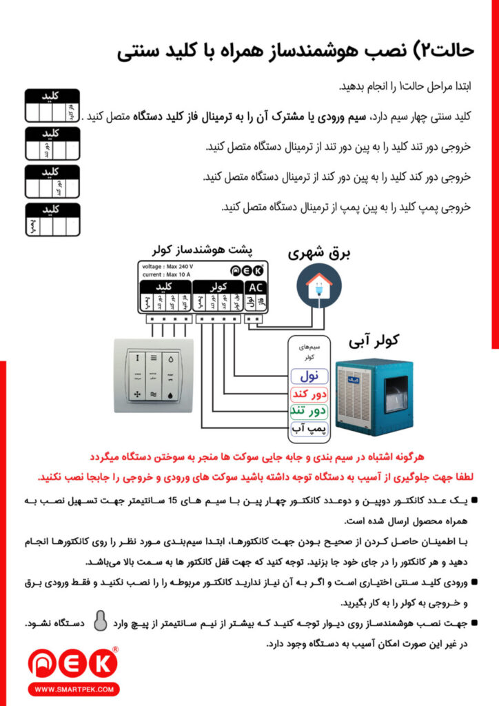 هوشمندساز کلید کولر آبی پک